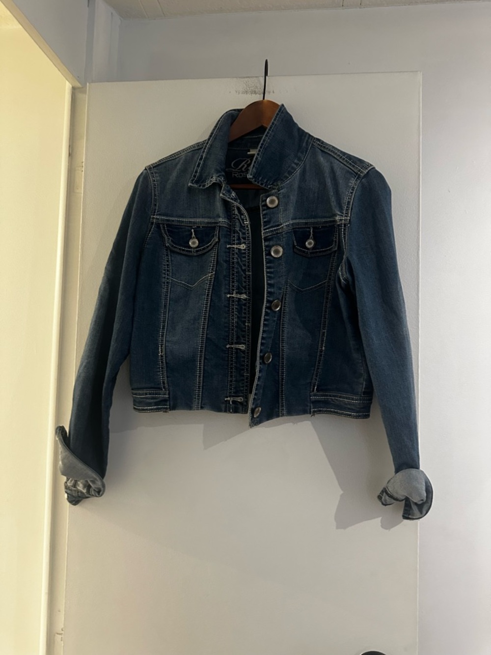 Roxy Dark Blue Denim Jacket - Classic Cropped Jean Jacket